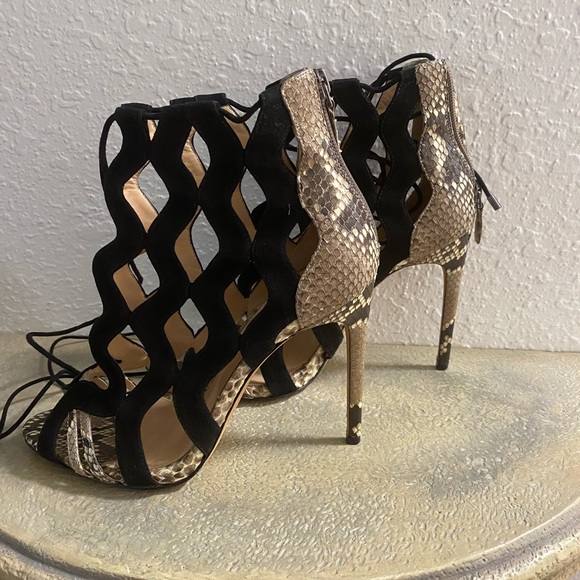 Birman Loretta Python & Suede Cutout Sandal Size 40 main image 1